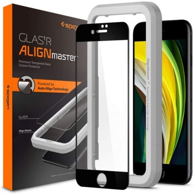 Spigen SGP Tempered Glass AlignMaster FC SLIM for iPhone 7,8, SE 2020 - BLACK - AGL01294